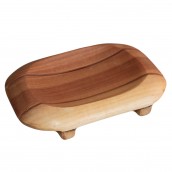 Classic Mahogany Soap Dish - Oval In Rectangle - Click Image to Close
